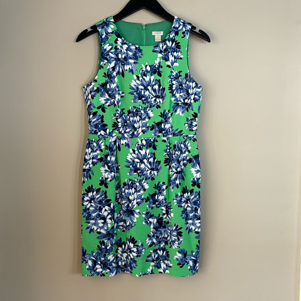 J.Crew Factory Floral Basketweave Sleeveless Sheath Dress